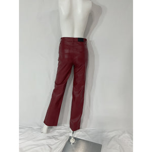 Pistola 'Cassie' Red Fax Leather Super High Rise Straight Pant Size 24