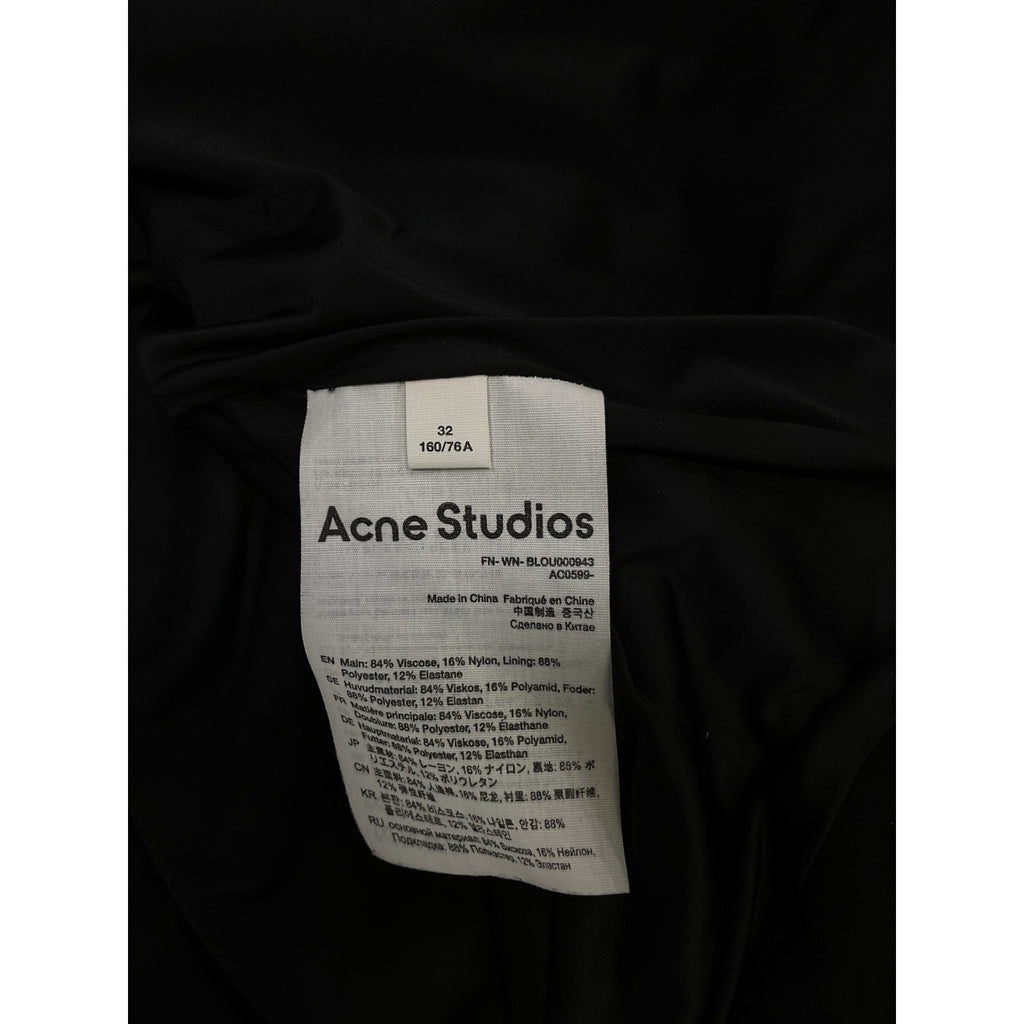 Acne Studios 'Knotted' Black Shoulder Top Size 32