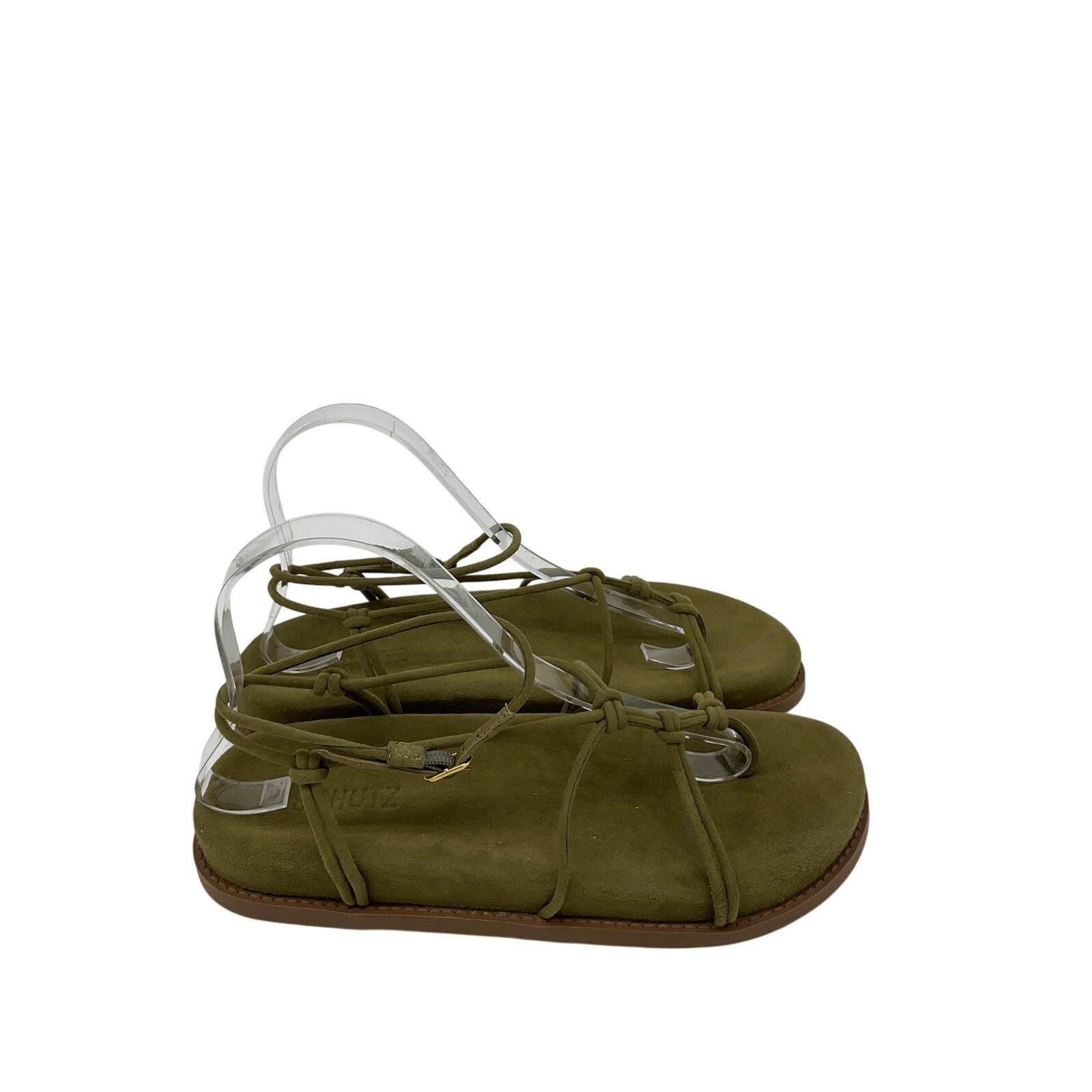 Schutz 'Calabria' Green Rubber Mid Sandal Size 8