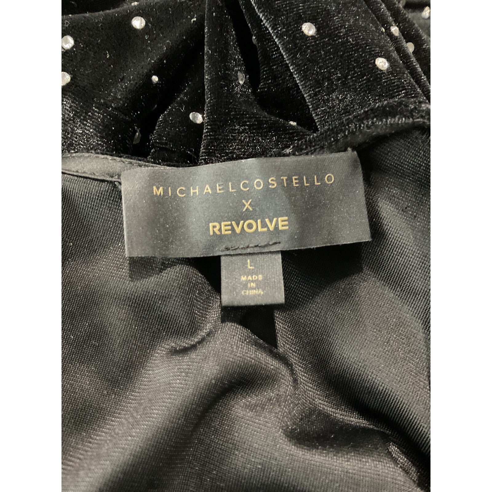 Michael Costello x Revolve 'Lulu' Black Polyester Jumpsuit Size L