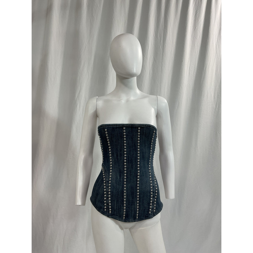 Miaou 'Libra' Blue Denim Corset Size XS - NWT