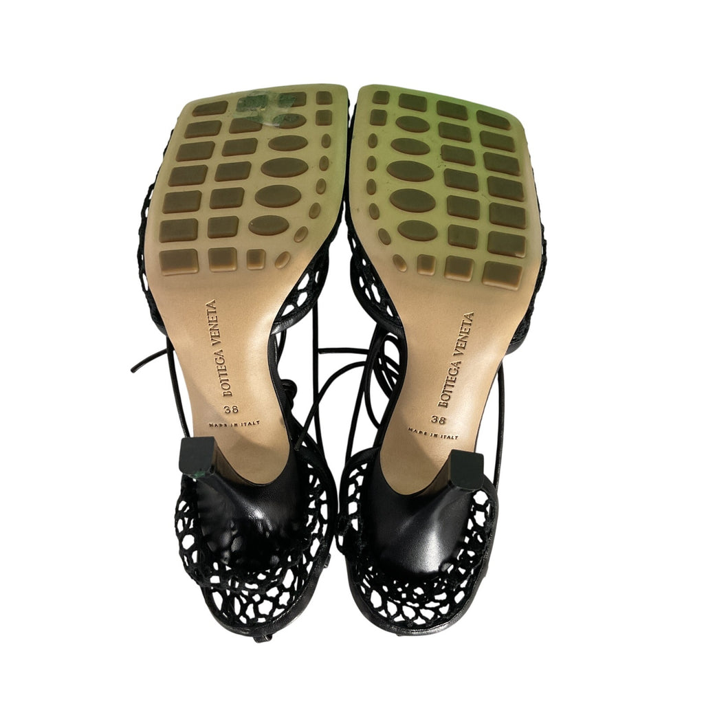 Bottega Veneta Black Leather Stretch Heels Size 8