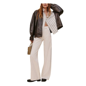 Reformation High Rise Beige Cary Wide Leg Denim Jeans Size 28