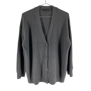 Jenni Kayne Ribbed Charcoal Gray Cashmere Cocoon Cardigan Size XS