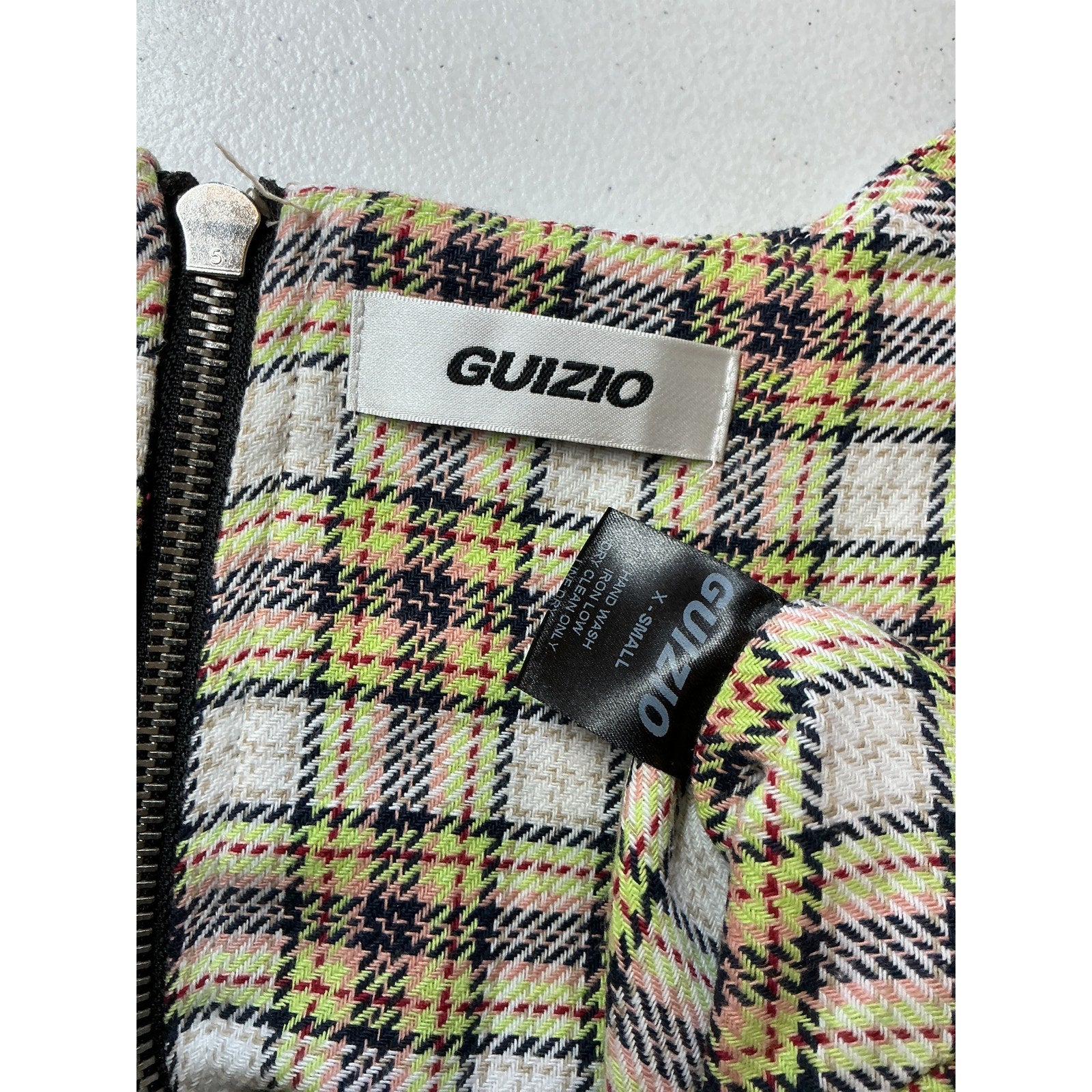 Danielle Guizio Yellow Cotton Plaid Corset Size XS