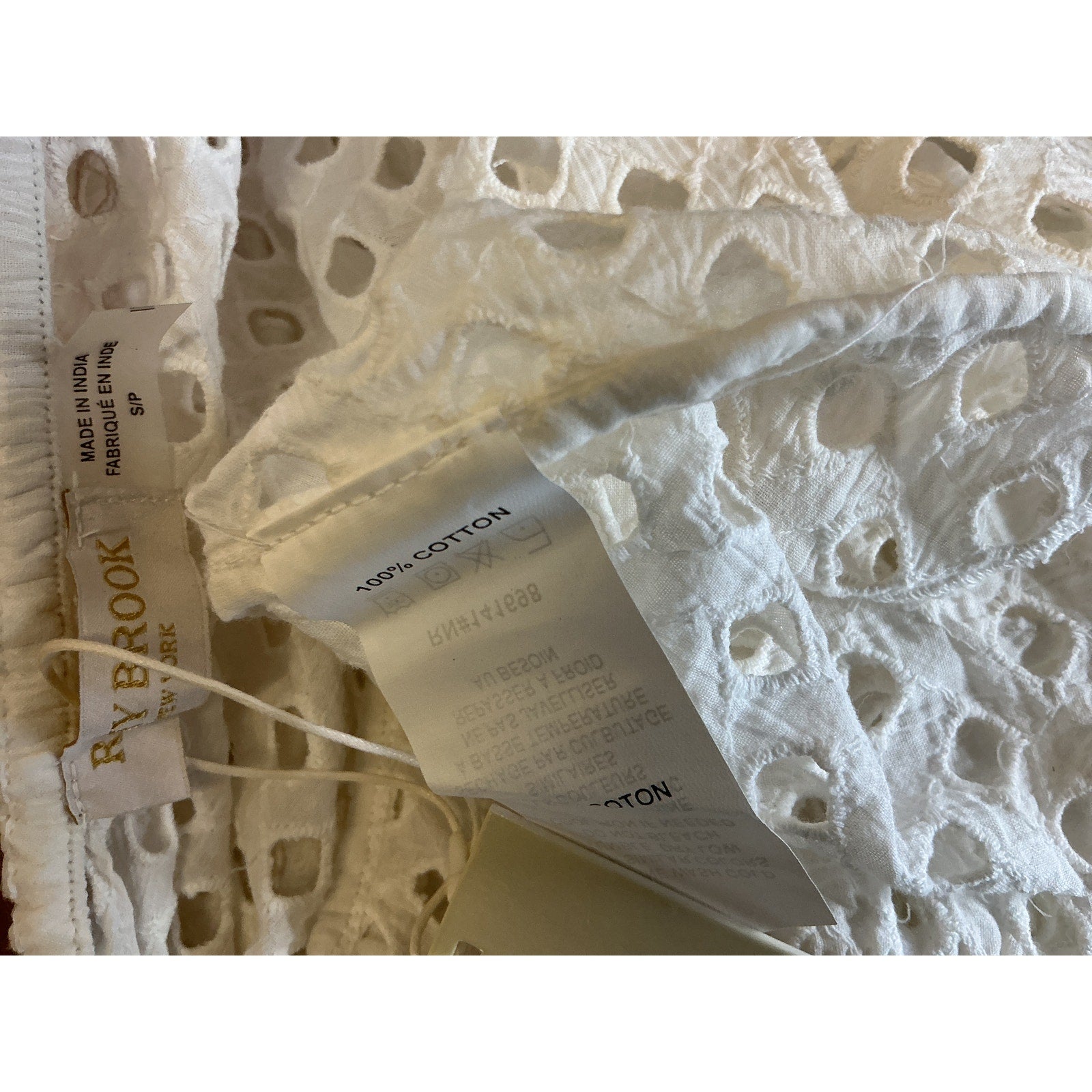 Ramy Brook 'Marg' White Cotton Cotton Tiered Mini Dress Size S