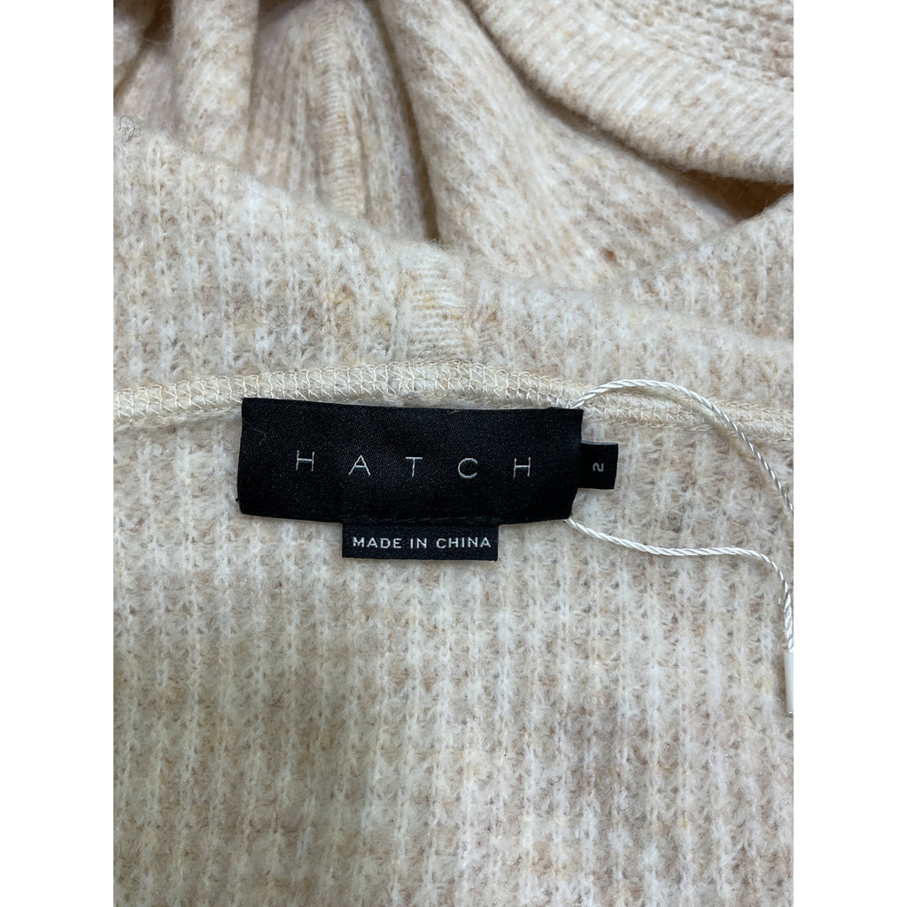 Hatch 'The Cozy' Beige Acrylic Waffle Hoodie Size 2