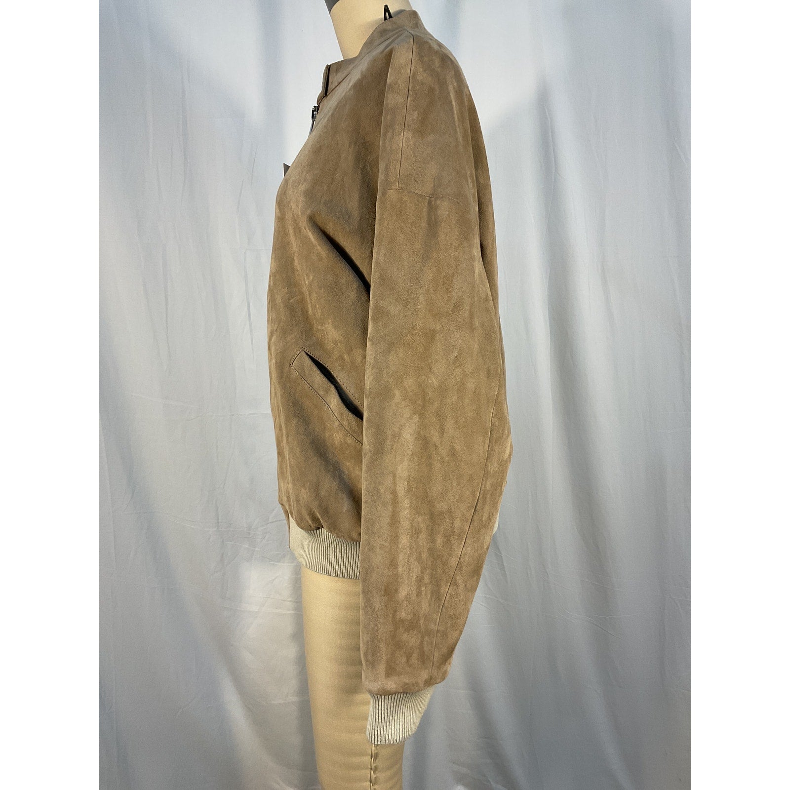 Stouls 'Pharrell' Tan Suede Bomber Jacket Size M - NWT