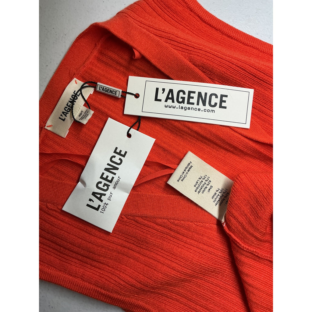 L'Agence 'Domino' Orange Nylon Sleeveless Button Dress Size XS - NWT