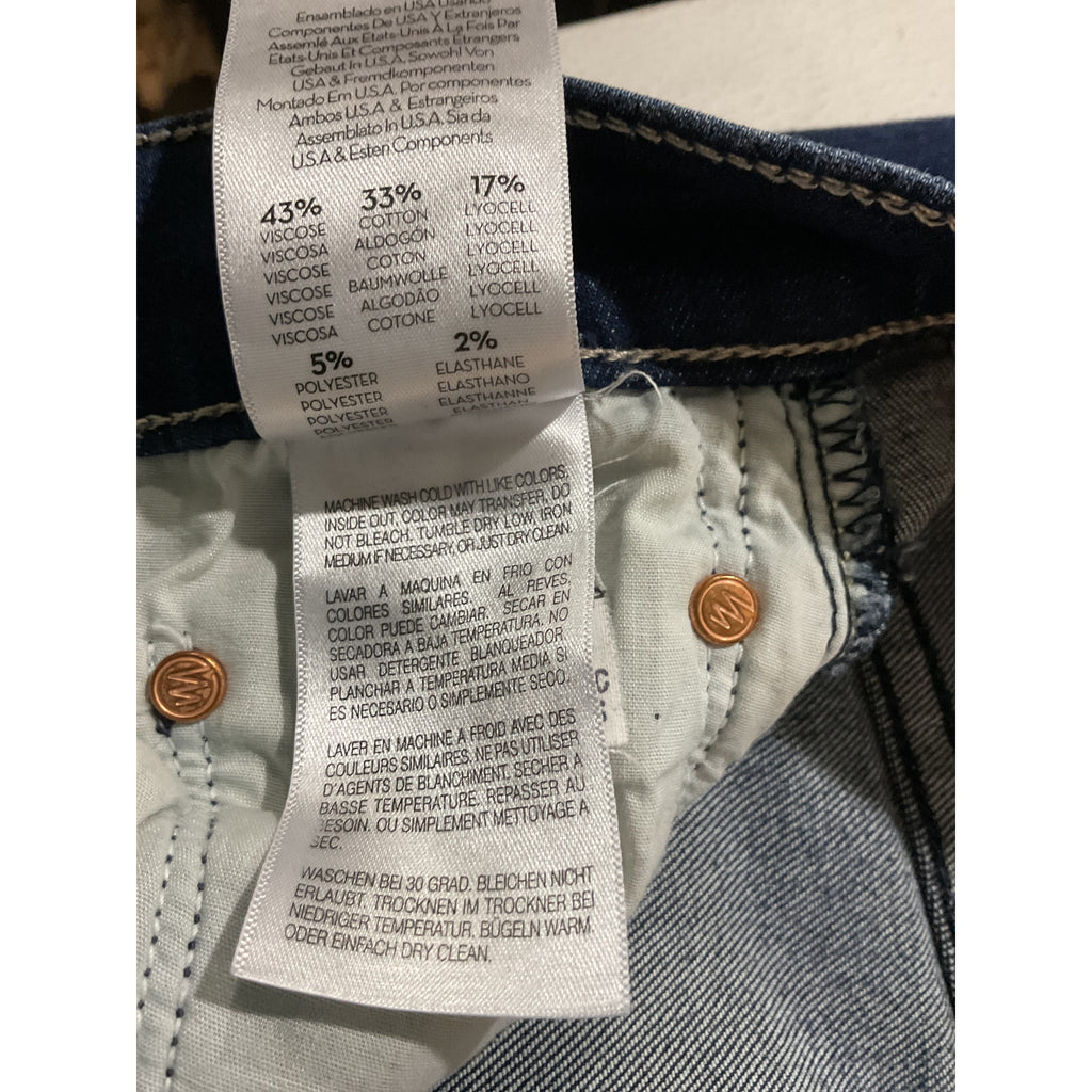 Mother 'The Insider' Blue Cotton Crop Step Fray Denim Jean Size 27