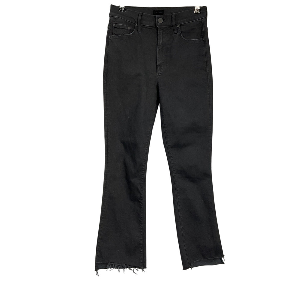 Mother Insider Crop Black Cotton Step Fray Denim Jean  Size 25