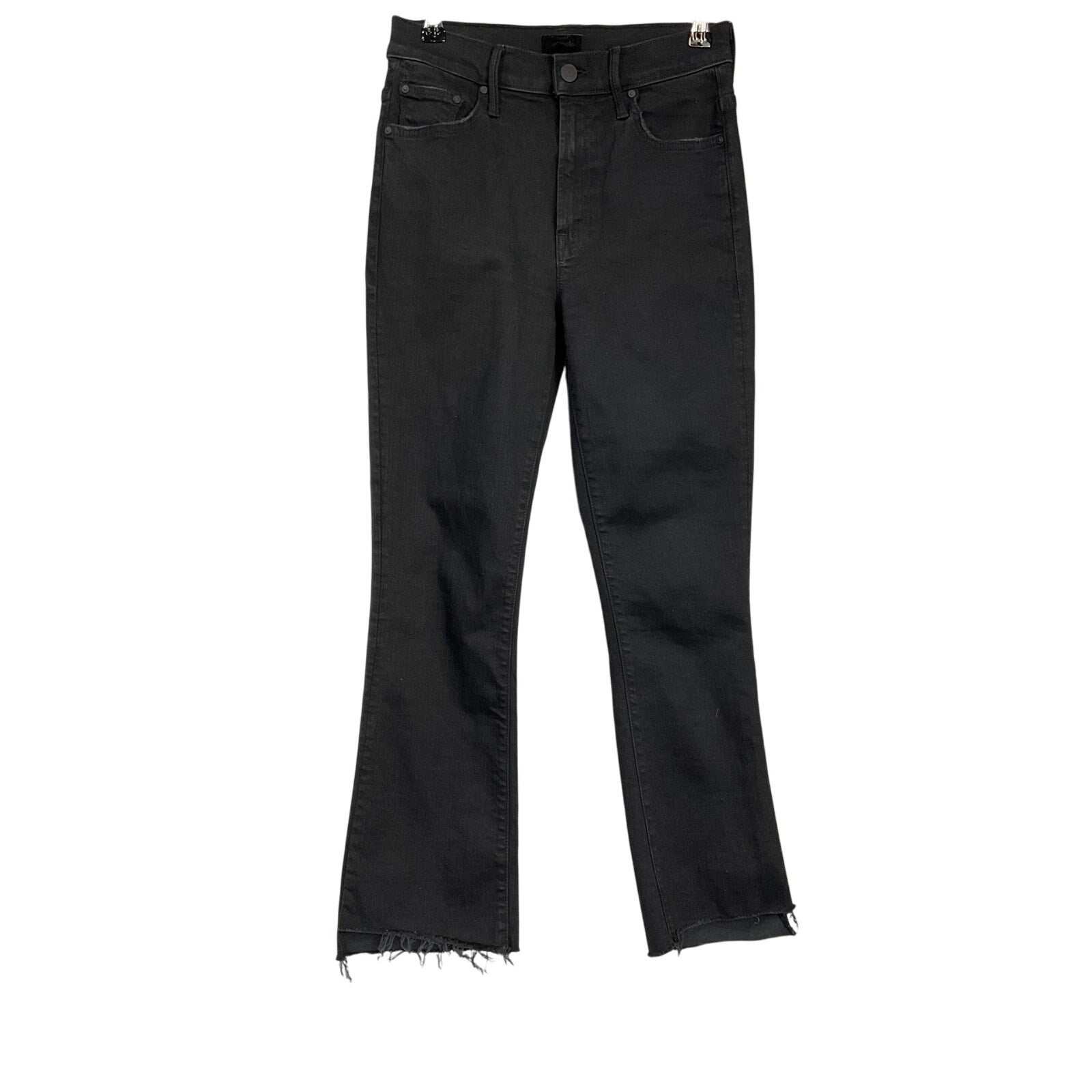 Mother Insider Crop Black Cotton Step Fray Denim Jean  Size 25