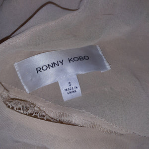 Ronny Kobo Ruffled Tan Luke Dress Size S