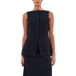 Dissh Knit Blue Ava Longline Vest Size M