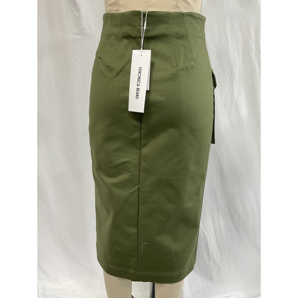 Veronica Beard 'Dallas' Green Cargo Skirt Size 4 - NWT