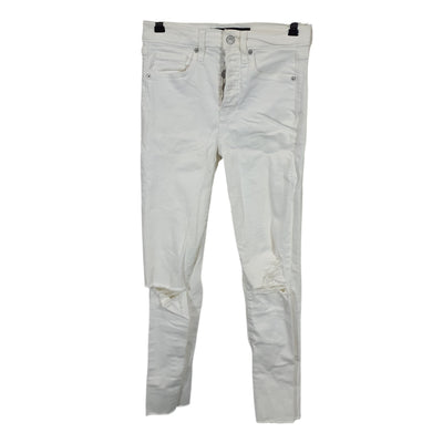 Veronica Beard High Rise Slim Straight White Ryleigh Size 25 Cotton Blend Denim Jeans