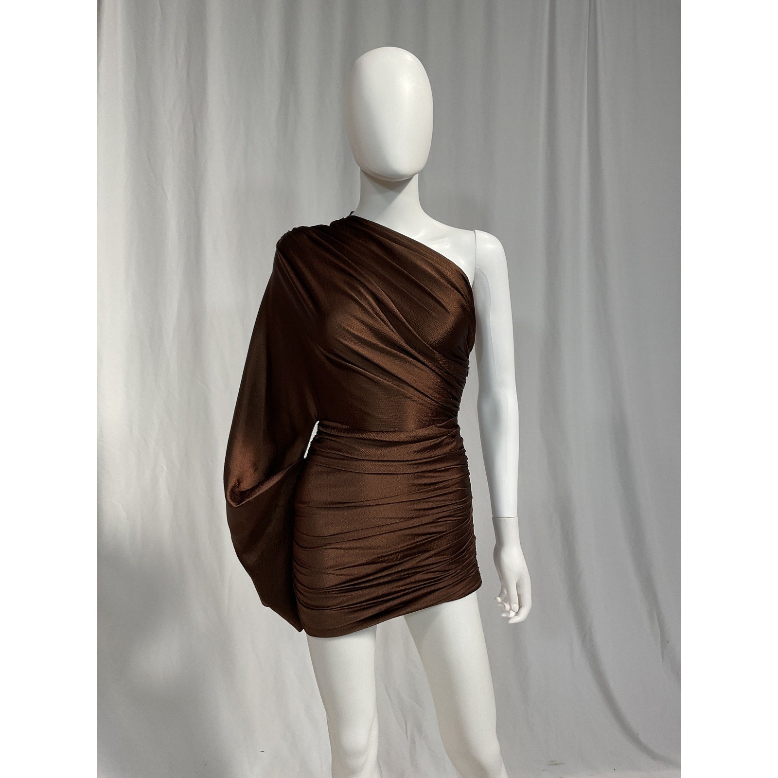 Solace London 'Clara' Brown Satin Mini Dress Size 0