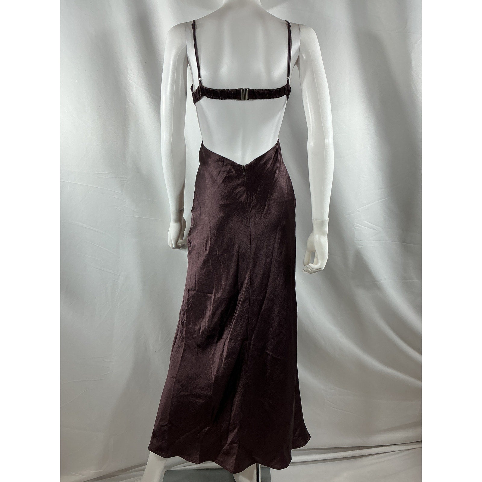 Third Form Ssense Brown Acetate Exclusive Crush Maxi Dress Size 2