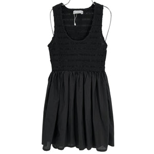 Faithfull The Brand Smocked Black Epoca Dress Size M