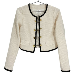 Line & Dot Textured Beige Avery Jacket Size M