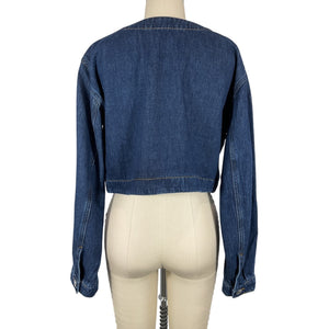 Aligne Cropped Dark Blue Angelina Top Size UK 10 / US 6