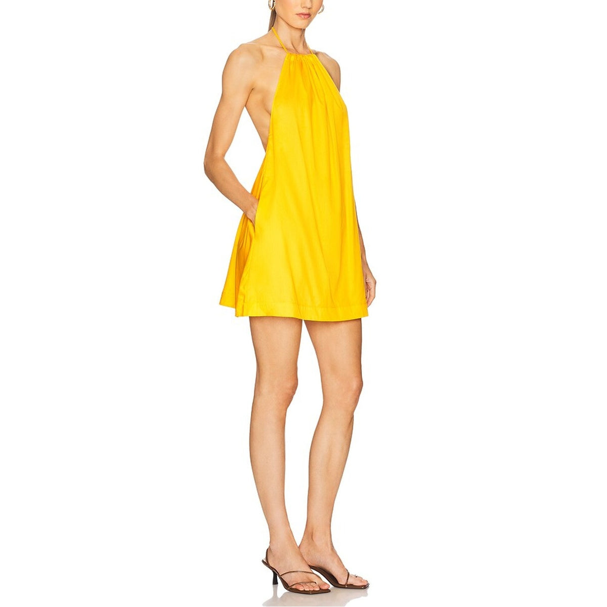 Leset Chic Orange Yoko Halter Mini Dress Size XS