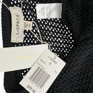 Lspace Open Knit Black Coast Is Clear Cardigan Size Small