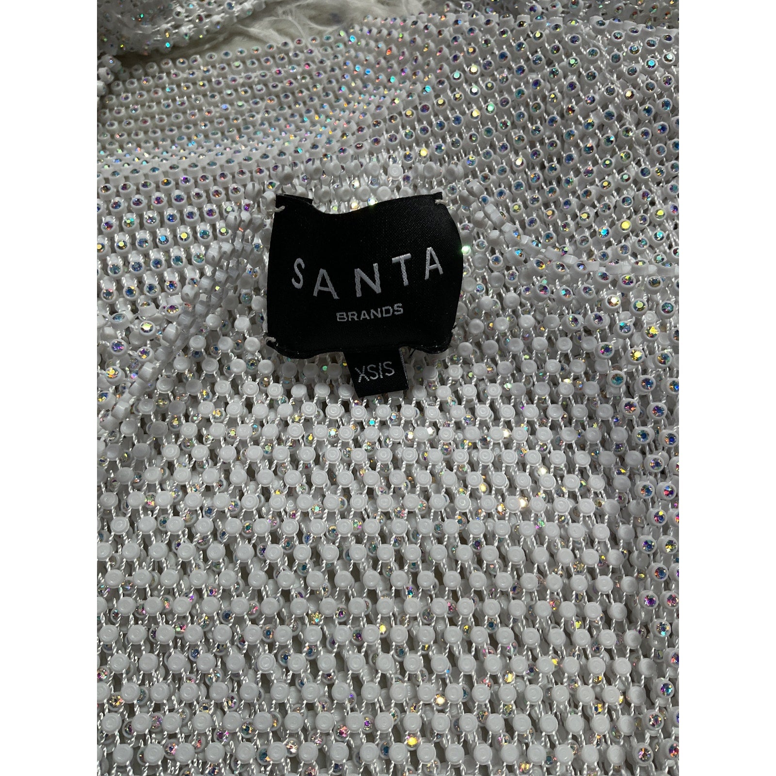 Santa Brands Feathers White Polyester Top Size XS / S