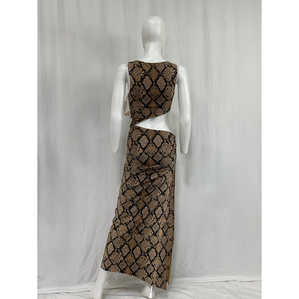 Agua Bendita x Revolve 'Massai' Blue Poly Dress Size S - NWT