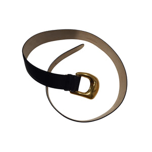 Altuzarra Classic Black Horseshoe Buckle Belt Size M NWT