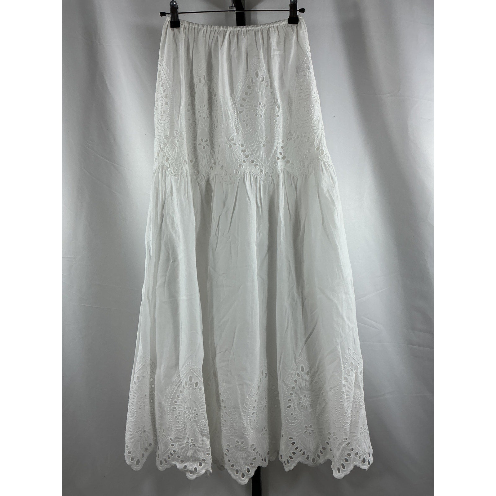 Lpa 'Francesca' White Cotton Eyelet Maxi Skirt Size XXS