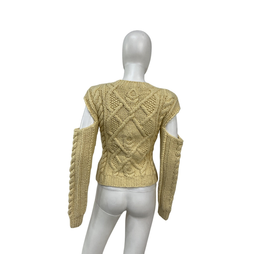 For Love & Lemons 'Andie' Cream Cotton Cut-Out Sweater Size S