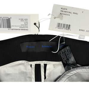 Proenza Schouler Tailored Black Technical Suiting Trousers Size 2