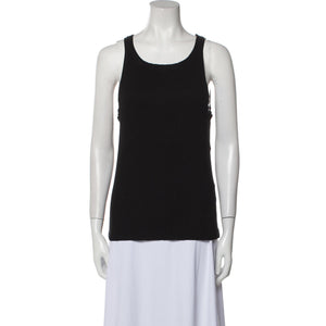 Nili Lotan Black Scoop Neck Sleeveless Top Size L