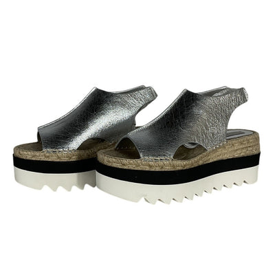 Stella Mccartney Metallic Silver Gaia Platform Sandals Size 39 EU / US 9