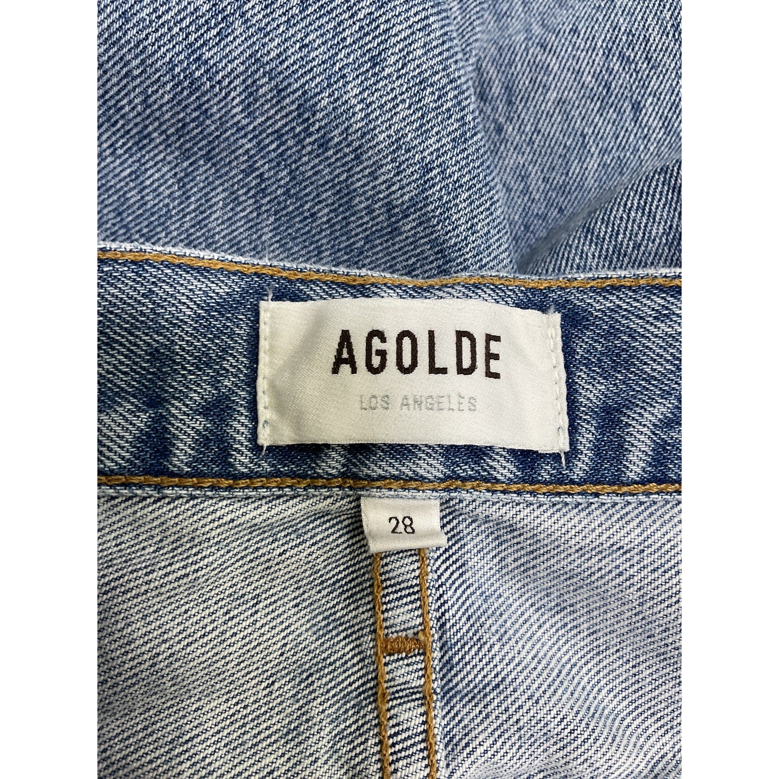 Agolde 'Cherie' Blue Cotton High Rise Straight Jean Size 28