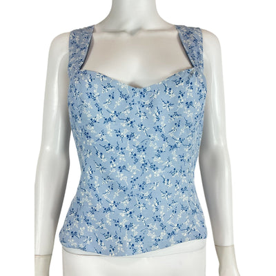 Reformation Floral Blue Hester Camisole Size 8