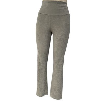 James Perse Soft Gray Velvet Flare Pants Size 1