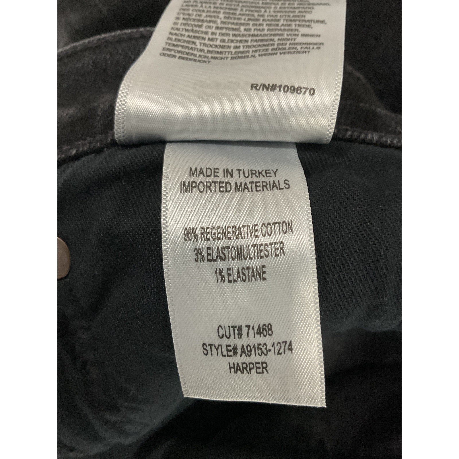 Agolde 'Harper' Black Straight Denim Jean  Size 30