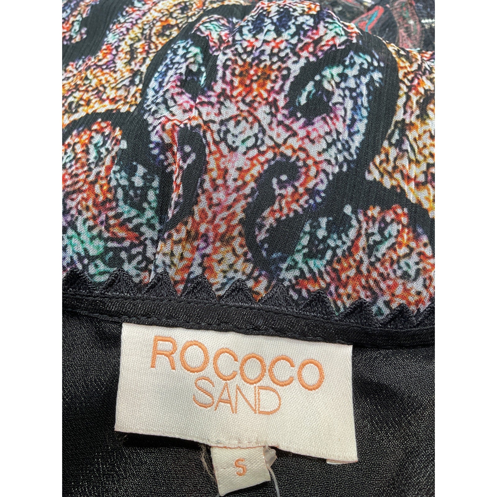 Rococo Sand 'Nott' Black Viscose Mini Dress Size S