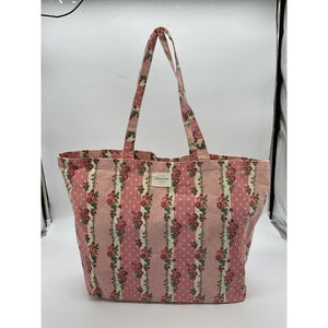 Sézane 'Flower' Pink Canvas Tote Bag