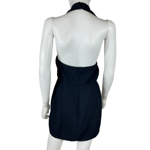The Sei Sleek Navy Cross Front Halter Mini Dress Size 6