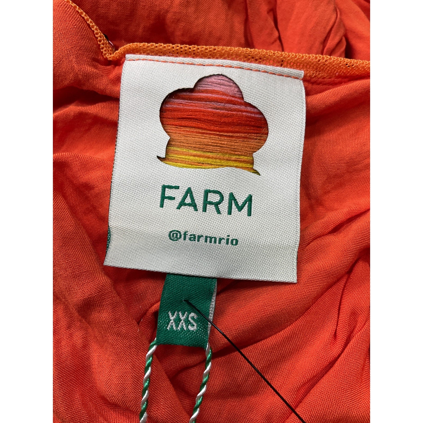Farm Rio Sunny Mood Sequin Orange Cut-Out Midi-Dress Size XXS