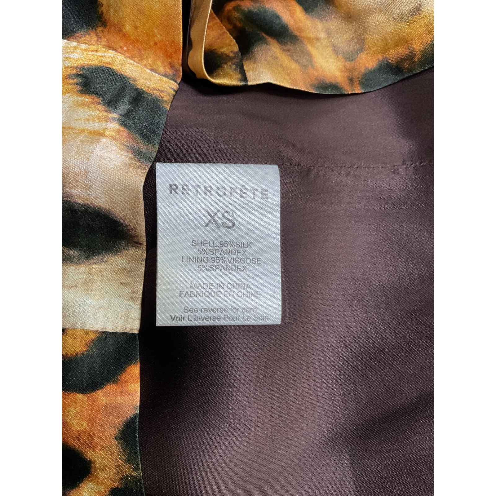 Retrofete 'Janessa' Brown Silk Dress Size XS