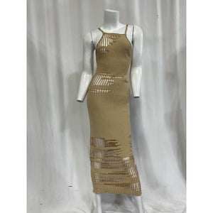 Cult Gaia 'Nodin' Tan Knit Coverup Dress Size M