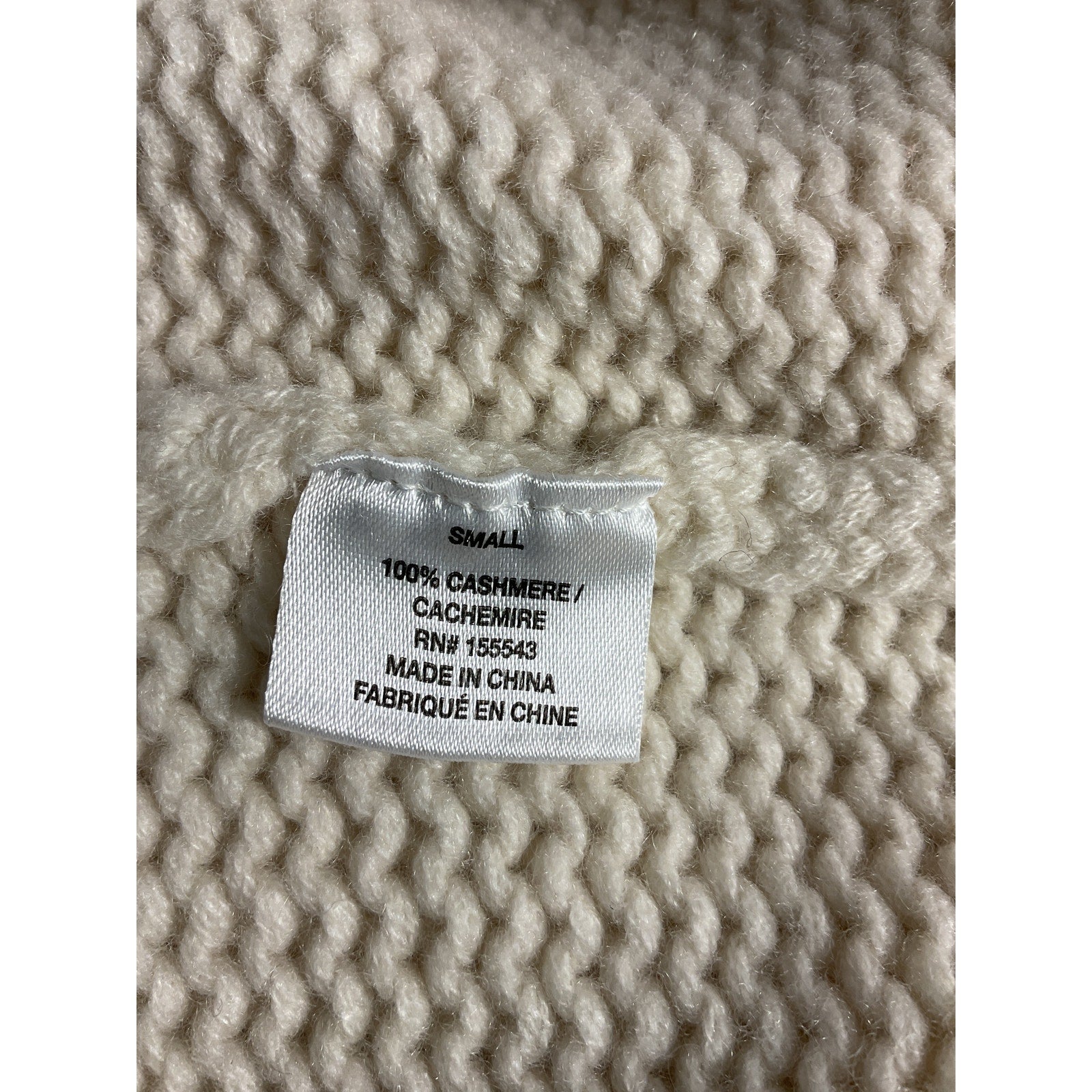 Sablyn 'Estela' White Oversized Cashmere Polo Sweater Size S