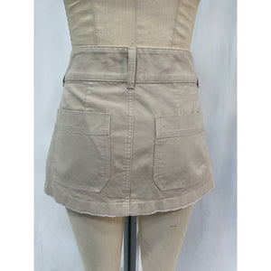 Helsa Workwear Tan Cotton Mini Skirt Size M