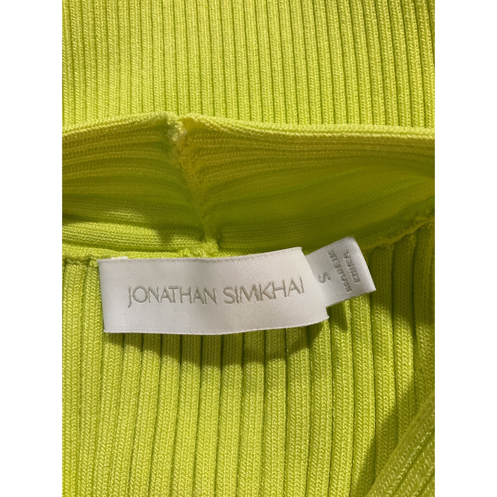 Jonathan Simkhai 'Andrea' Green Rayon Tank Top Size S