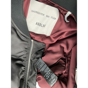Agolde Cropped Black Jett Bomber Jacket Size XS