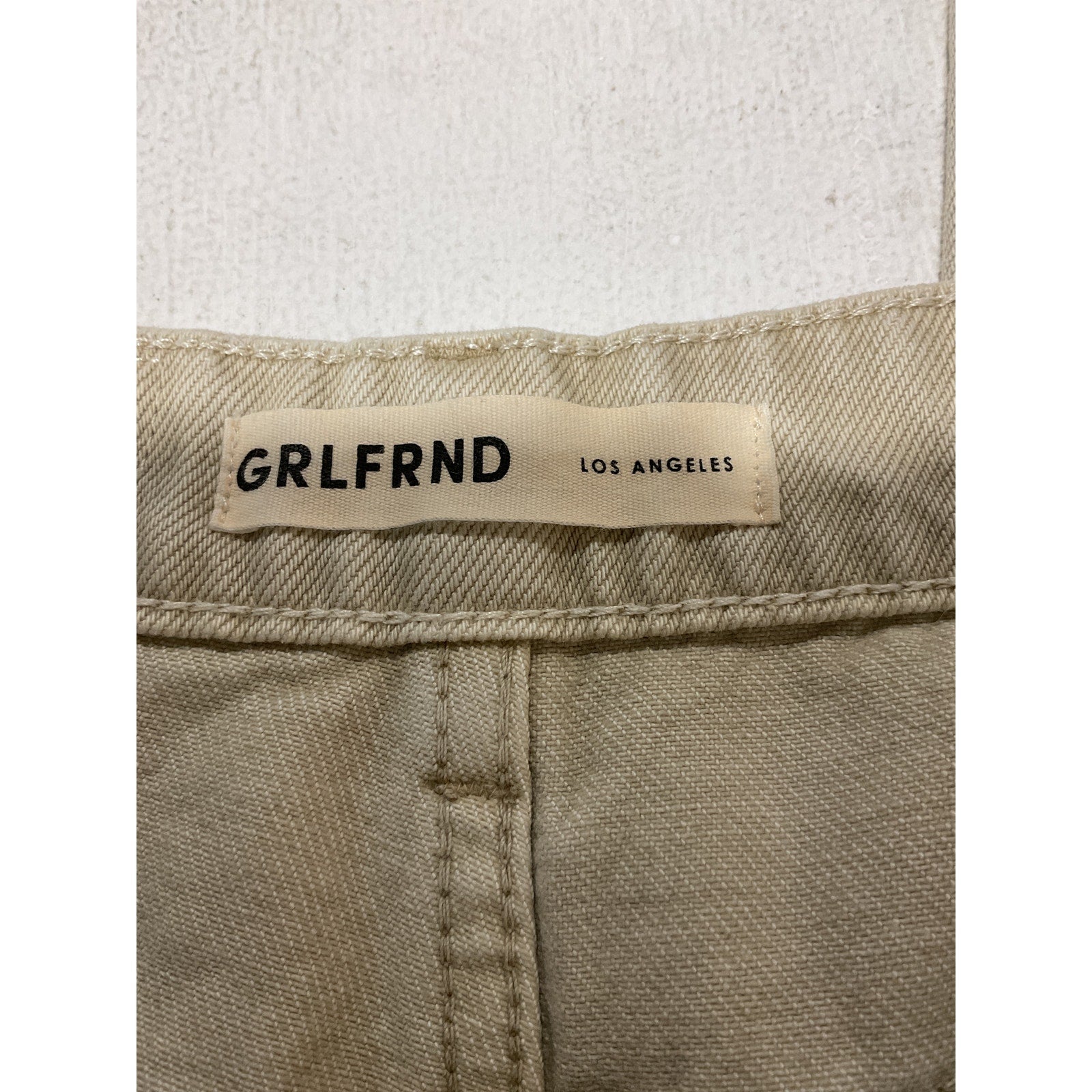 Grlfrnd Harlow High Rise White Cotton Boot With Slit Size 26